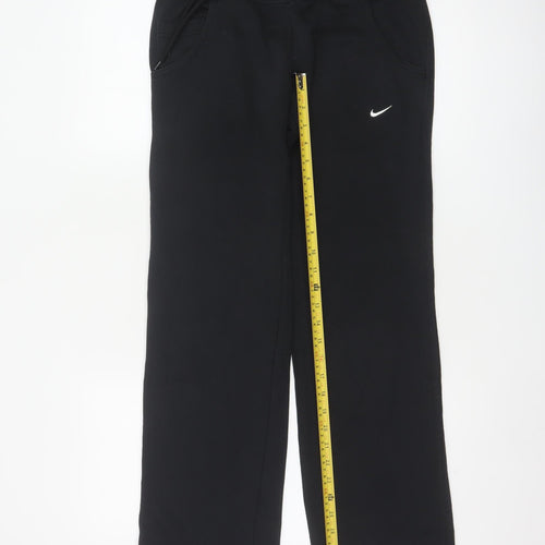 Nike Women’s Black S Logo Fleece Jogger Trousers Drawstring Pockets