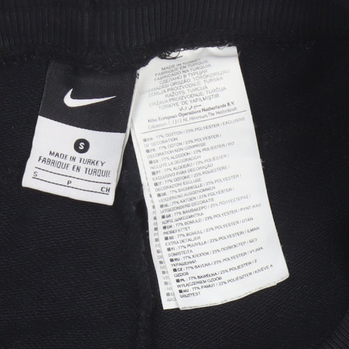 Nike Women’s Black S Logo Fleece Jogger Trousers Drawstring Pockets