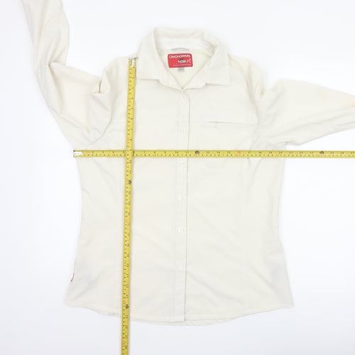 Craghoppers Women Ivory UK 14 Long Sleeve Outdoor Button-Up Shirt