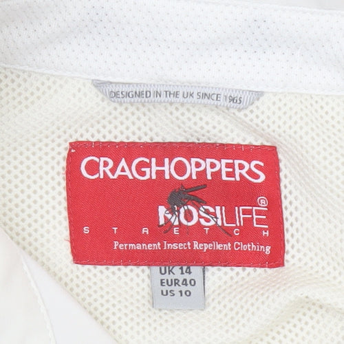 Craghoppers Women Ivory UK 14 Long Sleeve Outdoor Button-Up Shirt