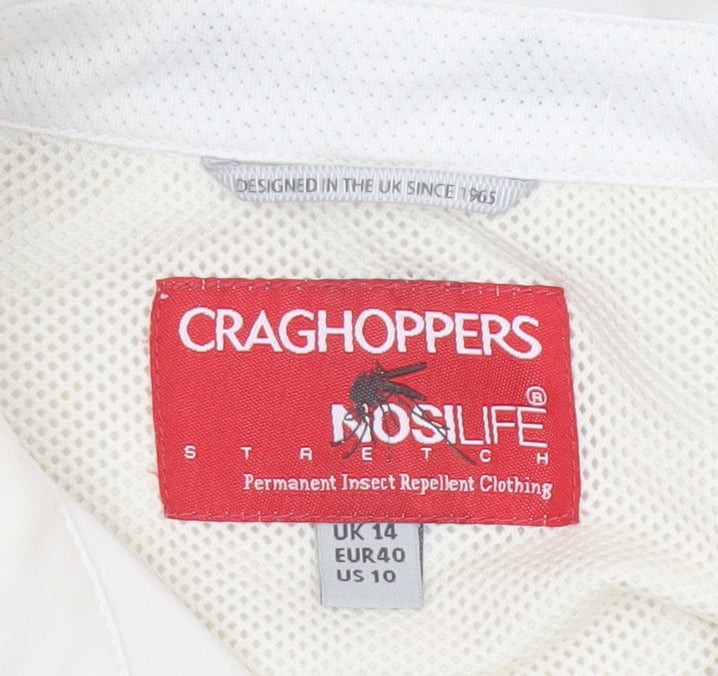 Craghoppers Women Ivory UK 14 Long Sleeve Outdoor Button-Up Shirt