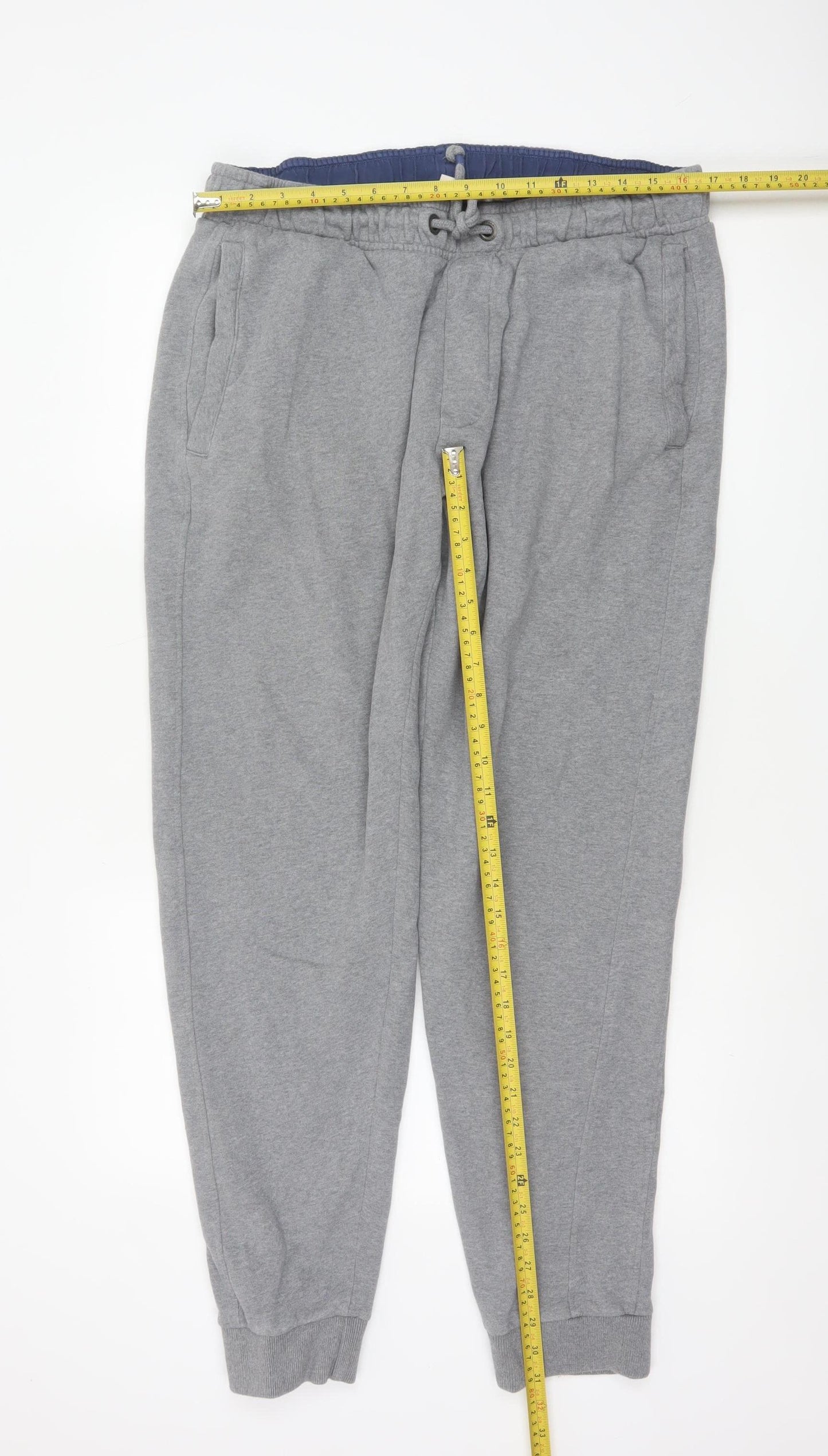 FatFace Men’s Grey Marl XL Cotton Blend Cuffed Drawstring Joggers