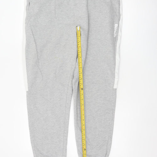 Bench Men’s Grey XL Logo Stripe Fleece Jogger Sweatpants