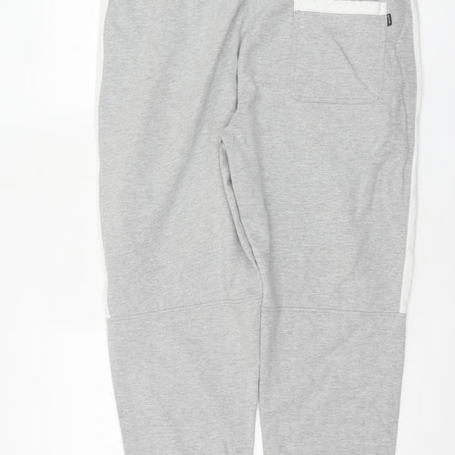 Bench Men’s Grey XL Logo Stripe Fleece Jogger Sweatpants