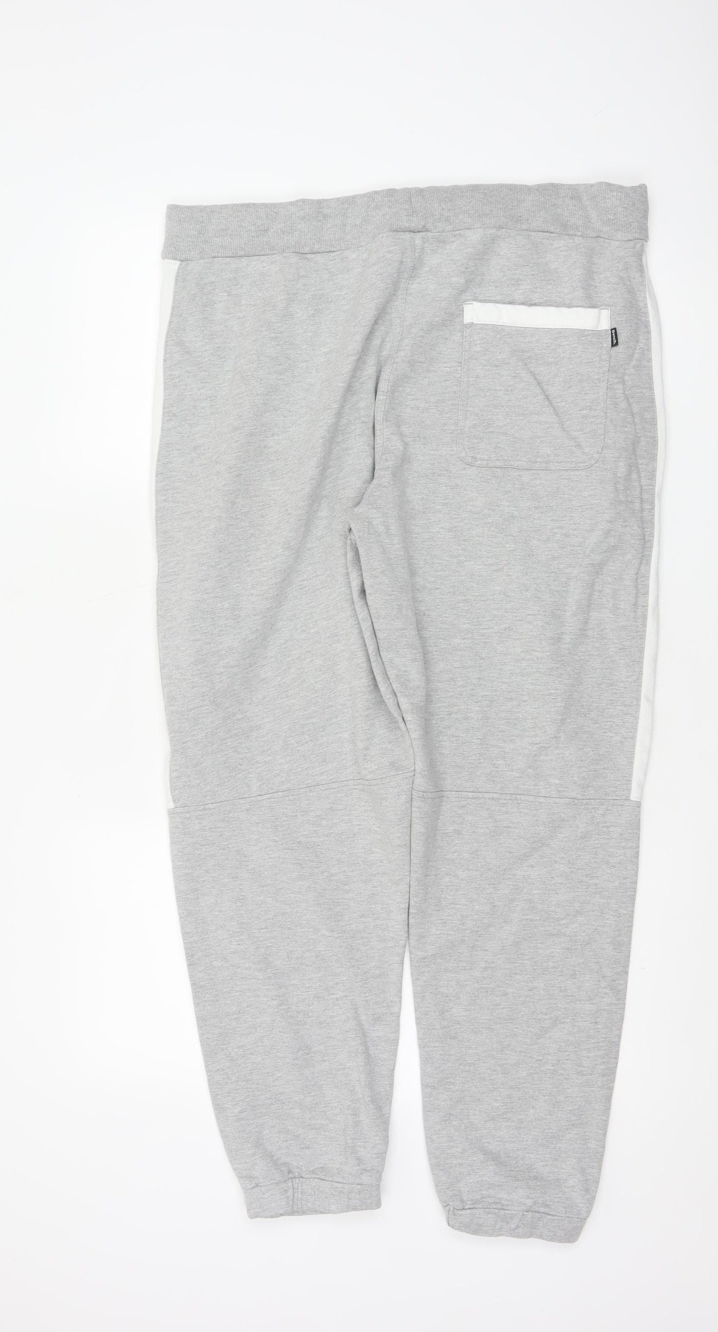 Bench Men’s Grey XL Logo Stripe Fleece Jogger Sweatpants