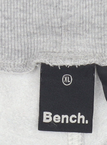 Bench Men’s Grey XL Logo Stripe Fleece Jogger Sweatpants