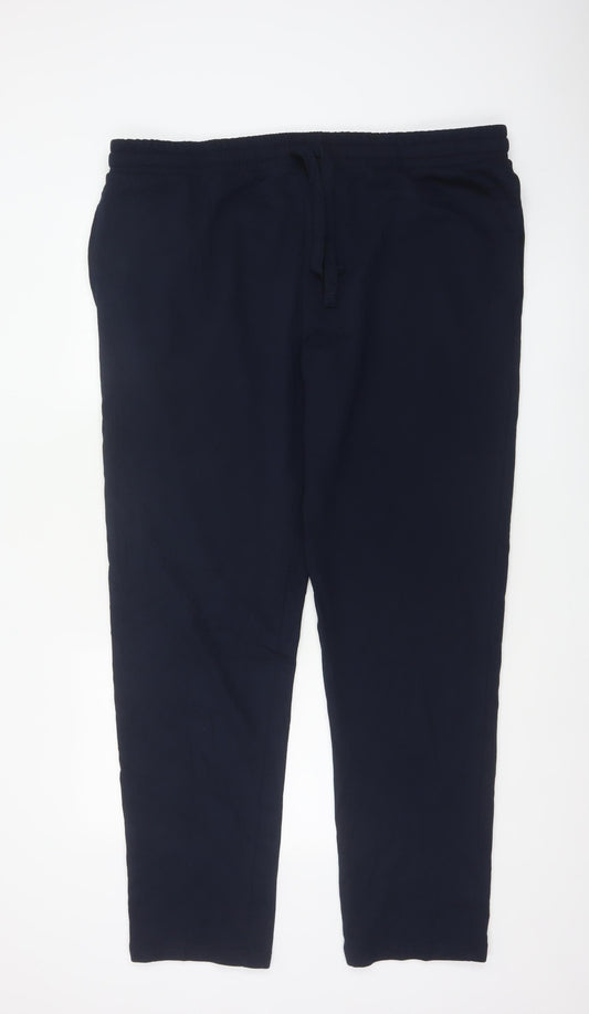 Marks & Spencer Men's Blue 2XL Long Jogger Stretch Drawstring Trousers