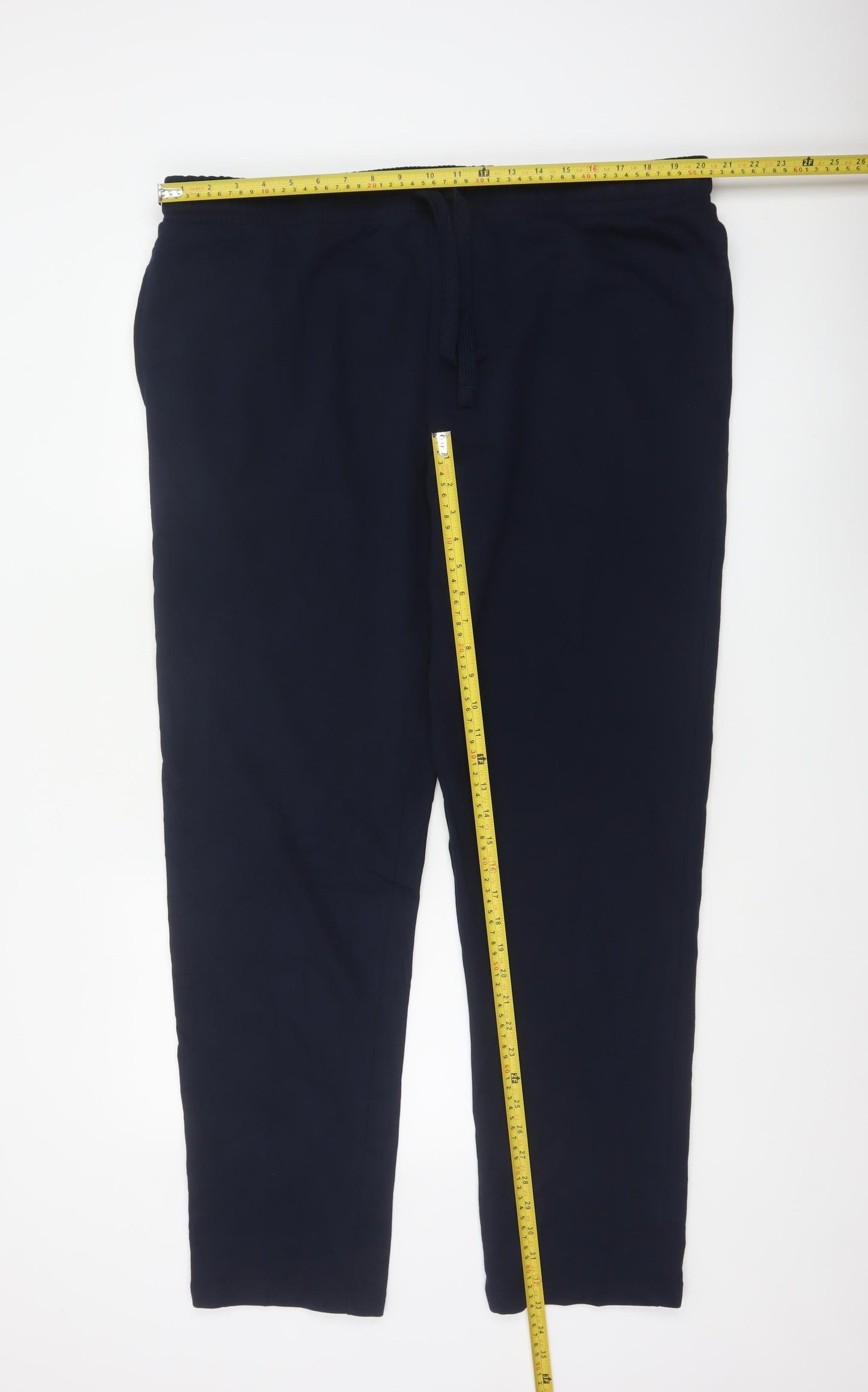 Marks & Spencer Men's Blue 2XL Long Jogger Stretch Drawstring Trousers