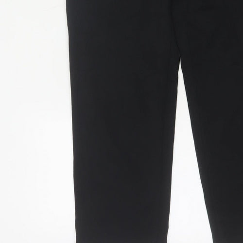 Marks and Spencer Women Black Size 12 Short Straight Tailored Trousers