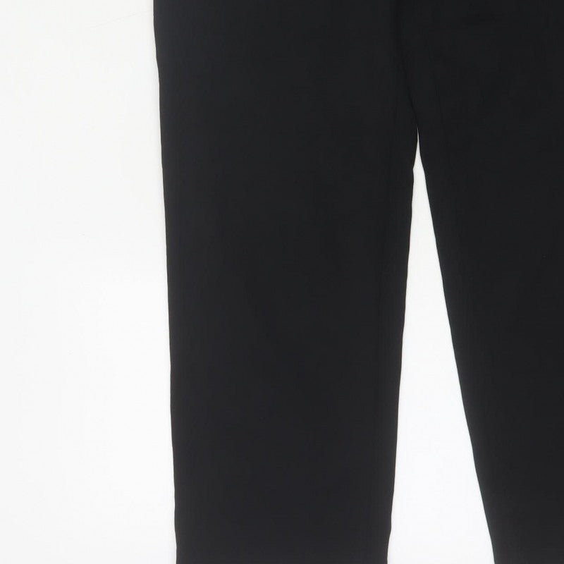 Marks and Spencer Women Black Size 12 Short Straight Tailored Trousers