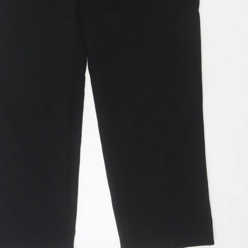 Marks and Spencer Women Black Size 12 Short Straight Tailored Trousers