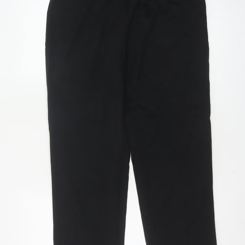 Marks and Spencer Women Black Size 12 Short Straight Tailored Trousers