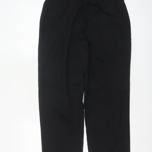 Marks and Spencer Women Black Size 12 Short Straight Tailored Trousers