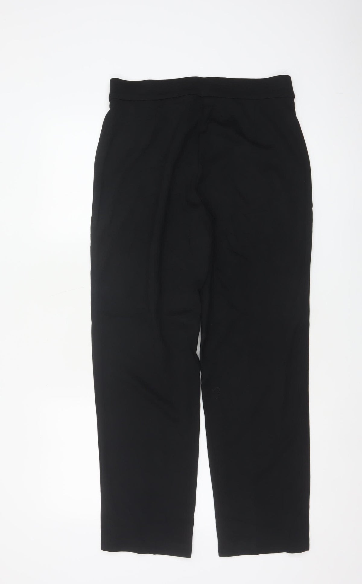 Marks and Spencer Women Black Size 12 Short Straight Tailored Trousers