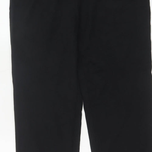 Marks and Spencer Women Black Size 12 Short Straight Tailored Trousers