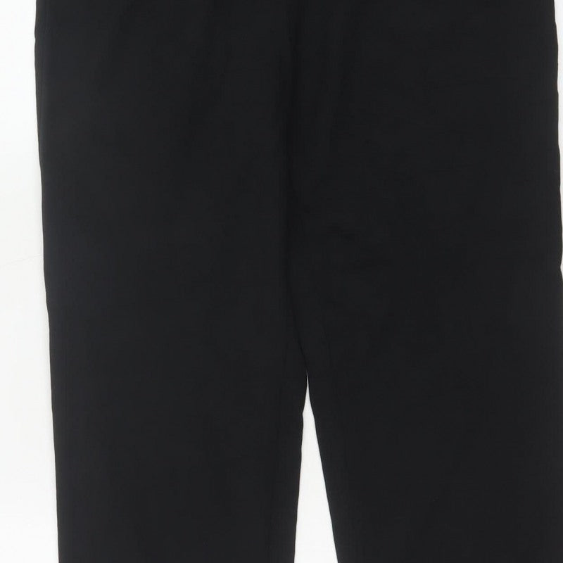 Marks and Spencer Women Black Size 12 Short Straight Tailored Trousers