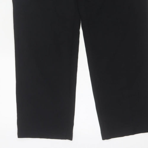 Marks and Spencer Women Black Size 12 Short Straight Tailored Trousers