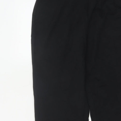 Marks and Spencer Women Black Size 12 Short Straight Tailored Trousers