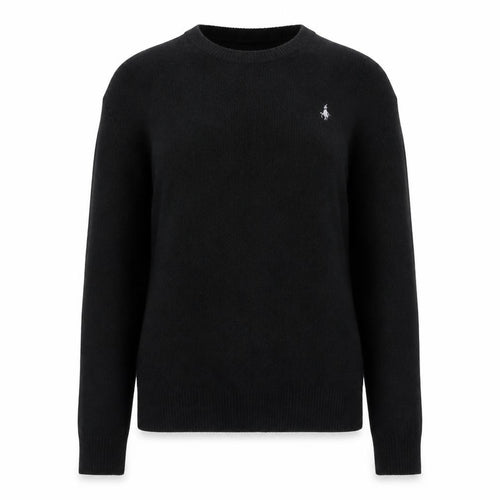 Jack Wills Women’s Black Merino Wool Crew Neck Pullover Jumper UK 12