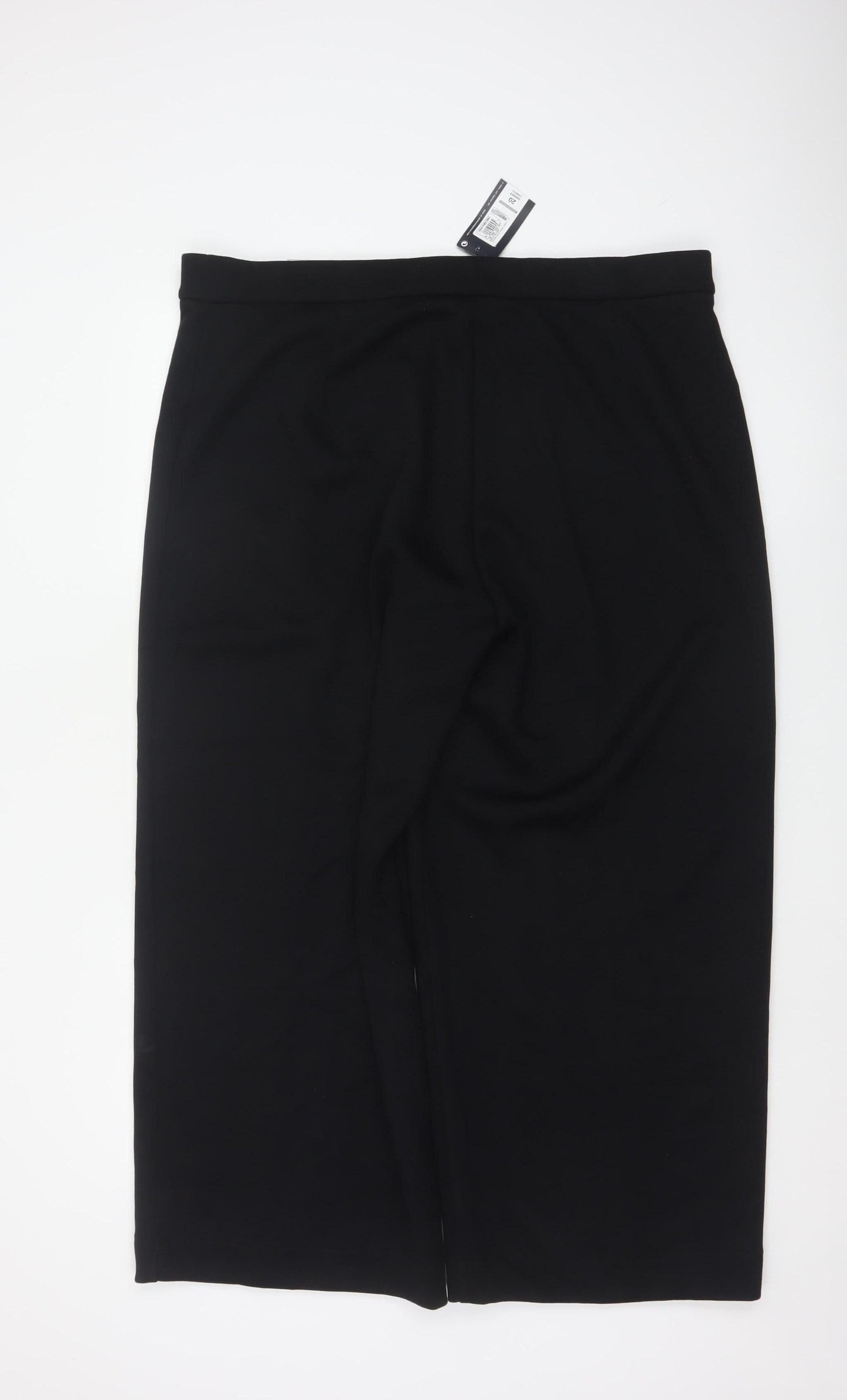 M&S Women’s Black Size 20 Short Wide Leg High Rise Trousers