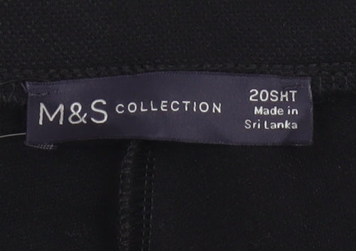 M&S Women’s Black Size 20 Short Wide Leg High Rise Trousers