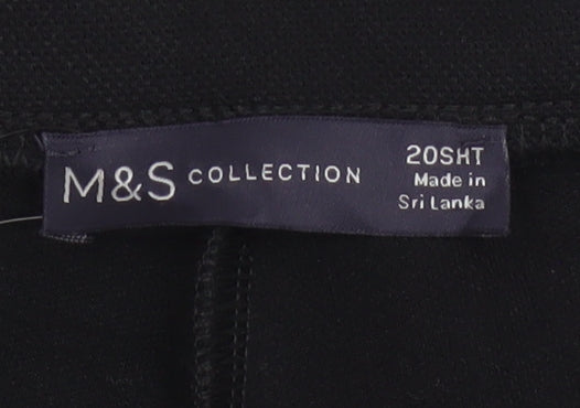 M&S Women’s Black Size 20 Short Wide Leg High Rise Trousers