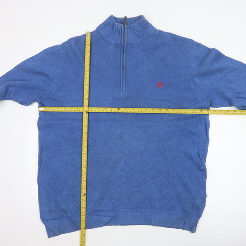 Musto Men’s Blue XXL Quarter Zip Cotton Nautical Knit Jumper