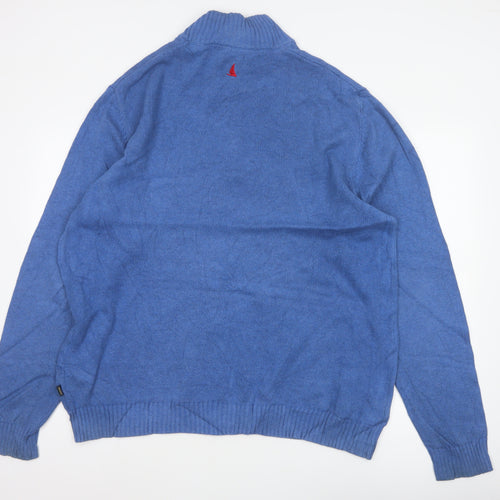 Musto Men’s Blue XXL Quarter Zip Cotton Nautical Knit Jumper