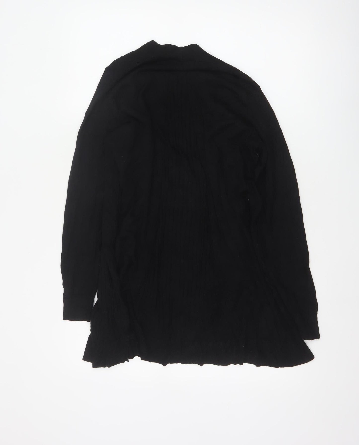 M&S Womens Black UK 14 Open Front High Neck Longline Cardigan