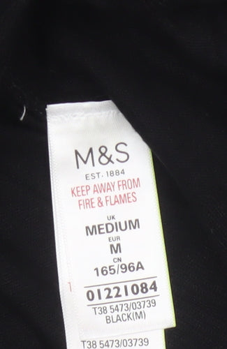 M&S Womens Black UK 14 Open Front High Neck Longline Cardigan