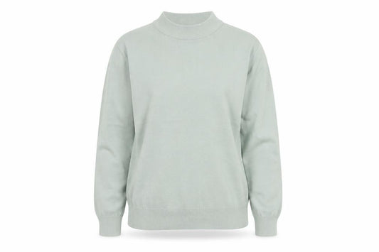 Front view of Zara girls’ mint green high neck knit jumper 13-14 years