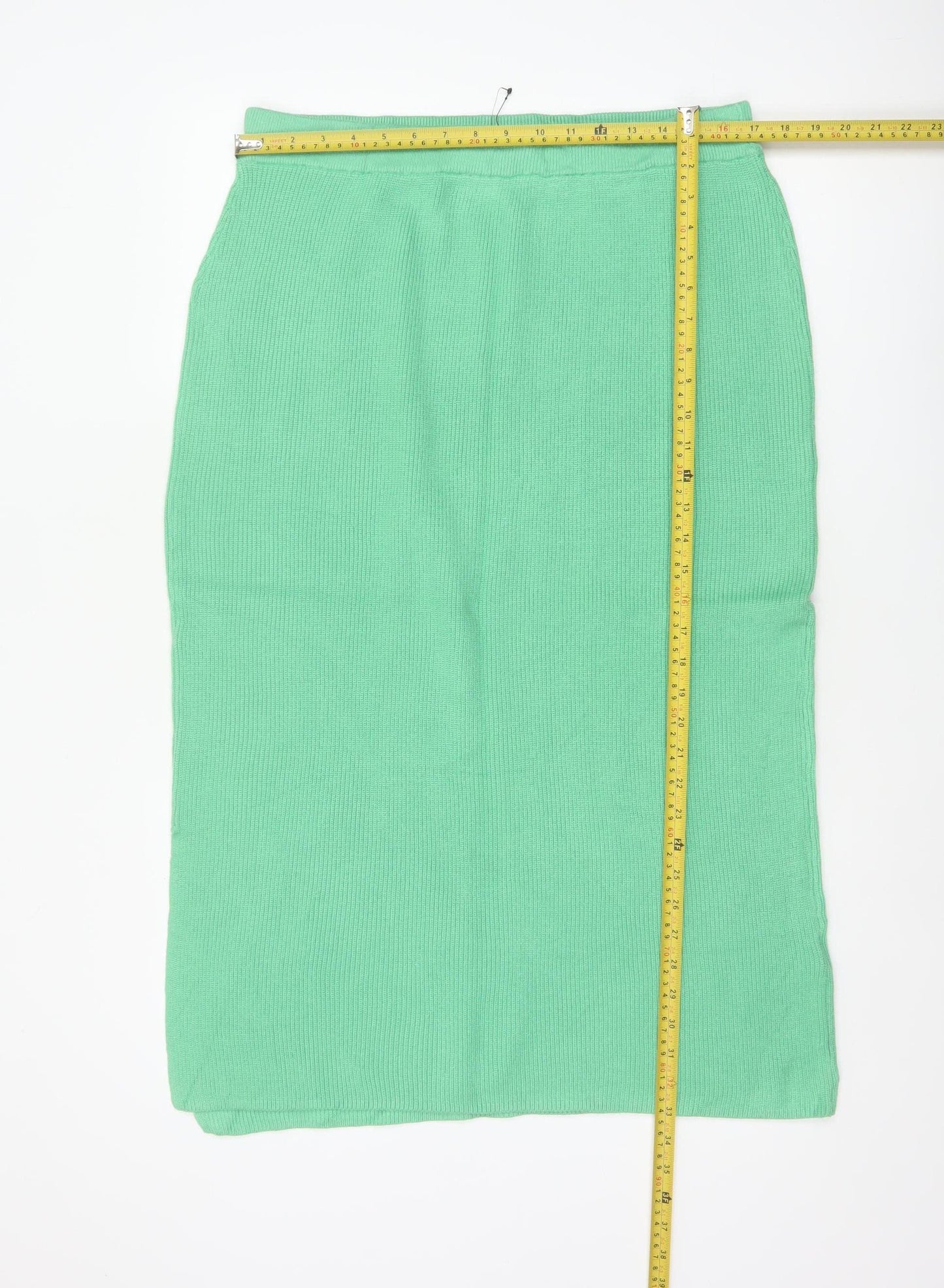 Marks & Spencer Women Green L Rib Knit Pencil Long Skirt