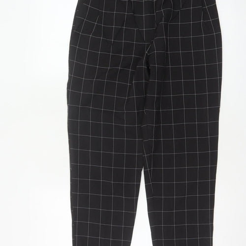 ASOS Design Women Black Check Tapered Tailored Trousers UK 6