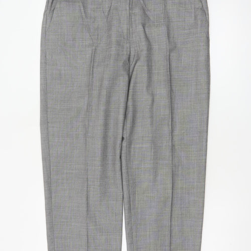 M&S Women Grey Size 14 Freya Relaxed Straight Tailored Trousers