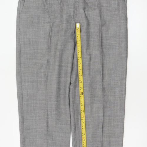 M&S Women Grey Size 14 Freya Relaxed Straight Tailored Trousers