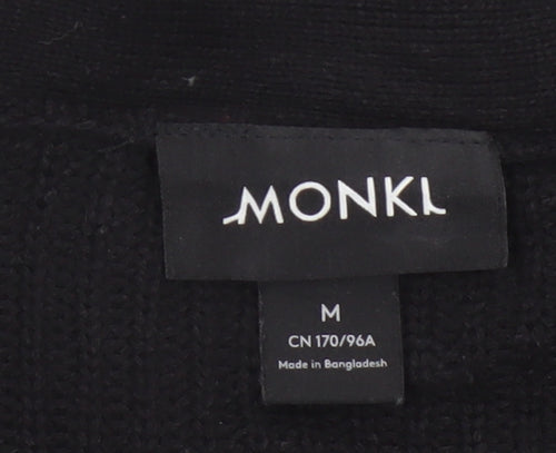 Monki Women Black V-Neck Button Cardigan UK 14 Cotton Knit