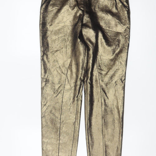 Ted Baker Women’s Gold Metallic Tapered Ankle Trousers UK 6