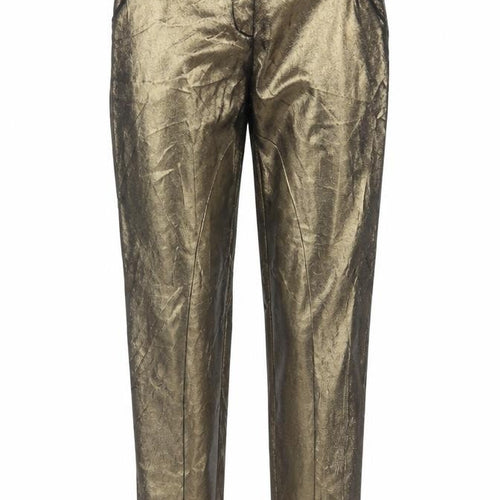 Ted Baker Women’s Gold Metallic Tapered Ankle Trousers UK 6