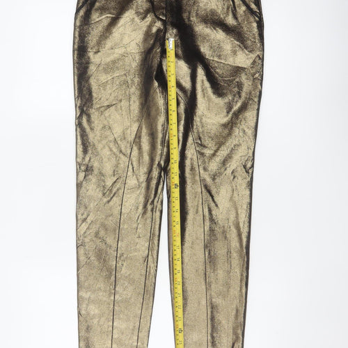 Ted Baker Women’s Gold Metallic Tapered Ankle Trousers UK 6