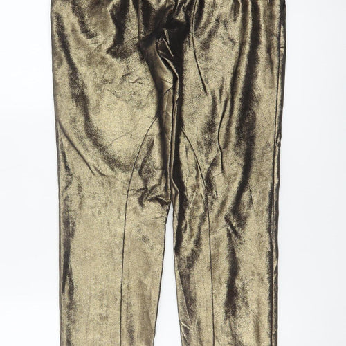 Ted Baker Women’s Gold Metallic Tapered Ankle Trousers UK 6