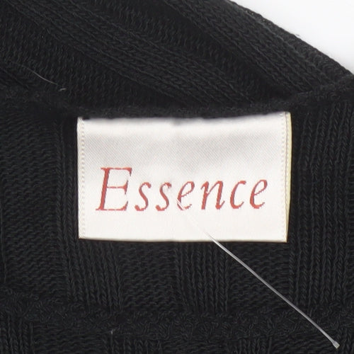 Essence Women Black UK 18/20 Knit Short Sleeve Basic Top