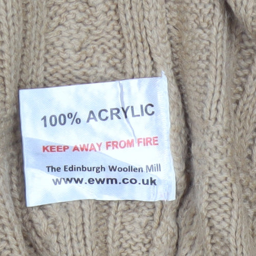 Isle Women’s Beige Cable Knit Open Cardigan Size 14-16 Long Sleeve