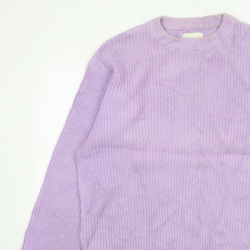 These Glory Days Women Purple M Chunky Knit Crew Neck Pullover Jumper