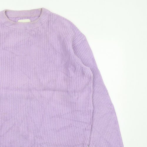 These Glory Days Women Purple M Chunky Knit Crew Neck Pullover Jumper