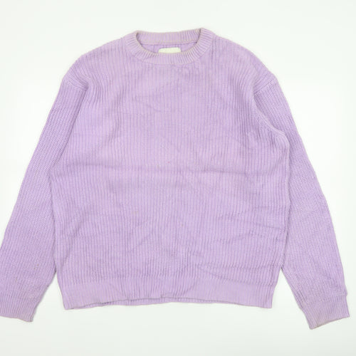 These Glory Days Women Purple M Chunky Knit Crew Neck Pullover Jumper
