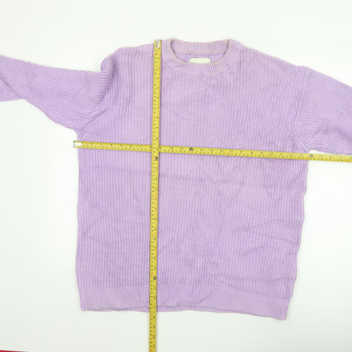 These Glory Days Women Purple M Chunky Knit Crew Neck Pullover Jumper