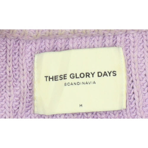 These Glory Days Women Purple M Chunky Knit Crew Neck Pullover Jumper