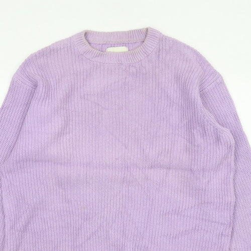 These Glory Days Women Purple M Chunky Knit Crew Neck Pullover Jumper