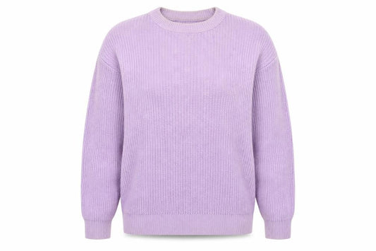 These Glory Days Women Purple M Chunky Knit Crew Neck Pullover Jumper