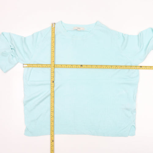 Marks and Spencer Women’s Blue Size 16 Crew Neck Knit Pullover Jumper